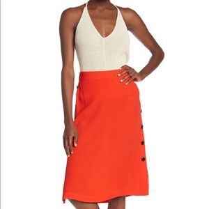 NWOT Madewell Solid Side Button Midi Skirt